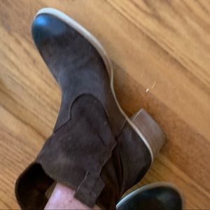 Chocolate brown suede Sundance ankle boots